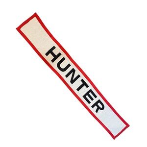 Hunter Scarf Bold Red and White Logo Acrylic Rectangle